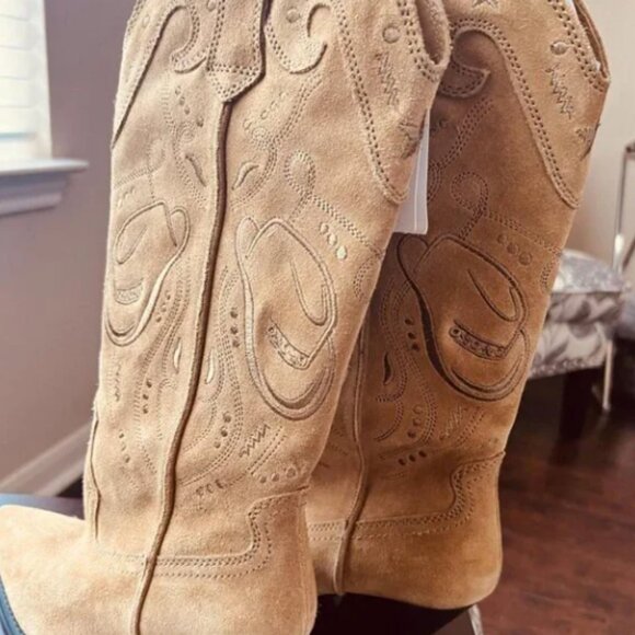 Zara Suede cowboy boots - Picture 6 of 7